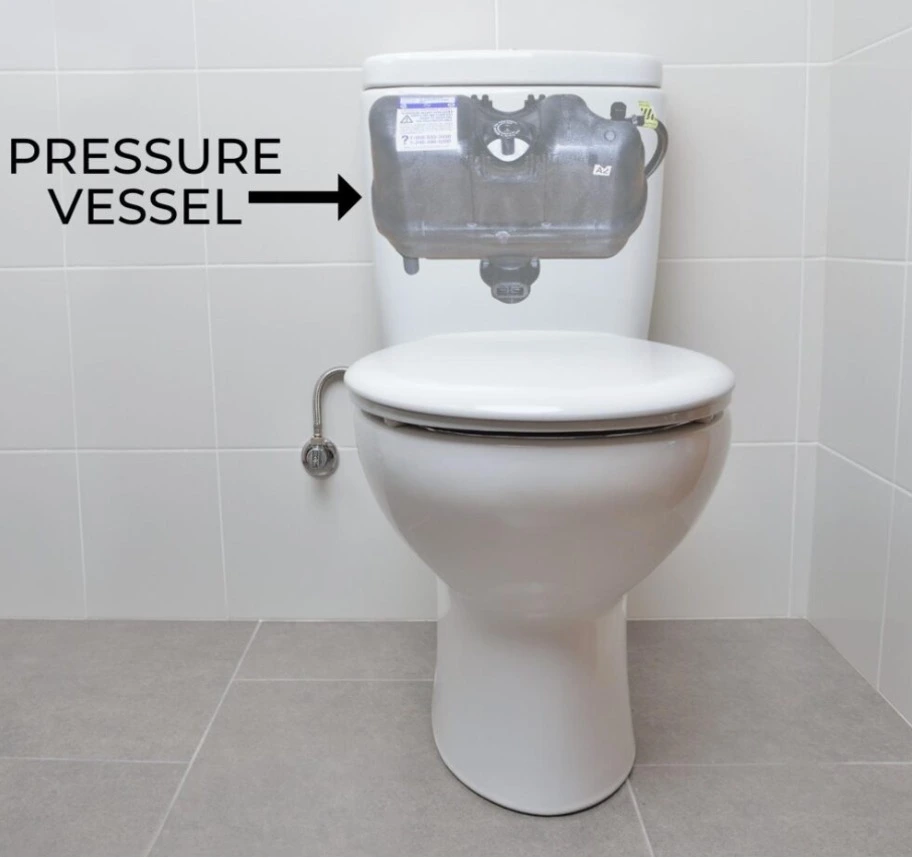 Pressure flush toilet