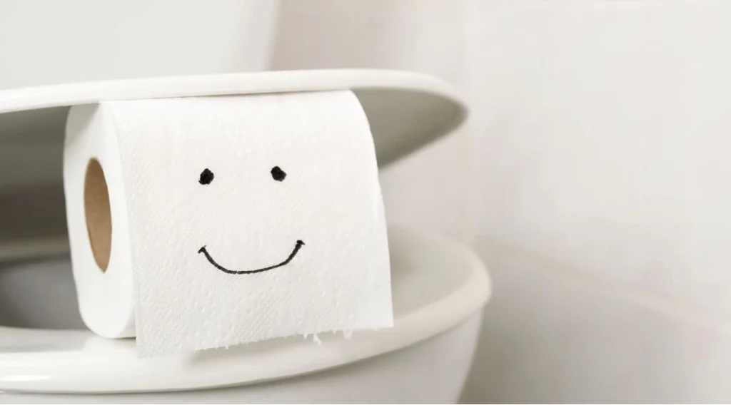 Toilet tissue with face - safe to flush